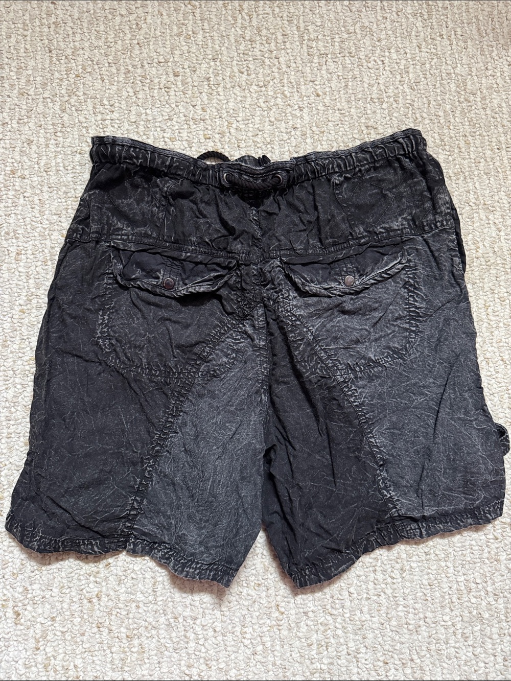 Free People Black Cargo Shorts with Drawstring Waist - Picture 3 of 3